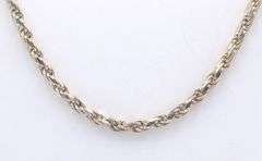 Italian vintage 925 sterling silver rope chain necklace
