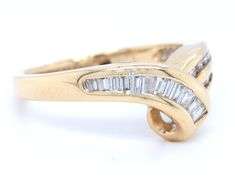14kt Yellow gold 0.40ctw RBC and Baguette curved band