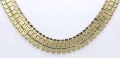 14kt Yellow gold brushed and high polished Cleopatra necklace