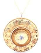 14kt Yellow gold mine cut diamond pendant on chain necklace