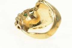 14K Yellow Gold 1960's Emerald Abstract Tree Branch Root Ring