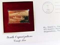 9 - 1st Day Issue Covers w/22KT Gold Stamps