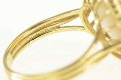 18K Yellow Gold Mabe Pearl Ornate Banded Statement Cocktail Ring