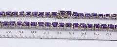 Vintage 925 sterling silver Amethyst tennis necklace