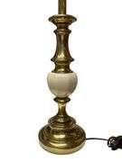Stiffel Brass and Ivory Enamel Table Lamp MCM