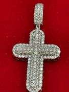 CERTIFIED BRAND NEW 14K DIAMOND CROSS PENDANT 4.55 CARATS.