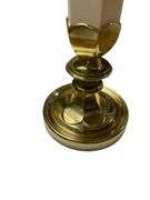 Stiffel 3 Way Brass and Ivory Enamel Table Lamp Vase Shape