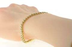 14K Yellow Gold 1.50 Ctw Diamond Wavy Link Classic Tennis Bracelet