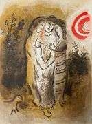 Extremely Rare and Collectible Marc Chagall Lithograph From 'The Bible' Suite