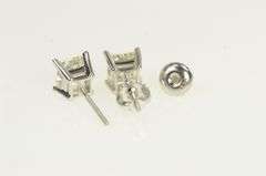 14K Yellow Gold 1.50 Ctw Princess Diamond Vintage Stud Earrings