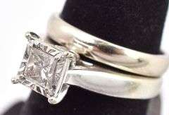 Elegant Diamond Wedding Set in 14K White Gold