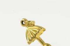 18K Yellow Gold 3D Puffy Umbrella Rain Spring Symbol Charm/Pendant