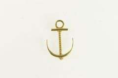 18K Yellow Gold Anchor Sailing Nautical Sailor Boat Pin/Brooch