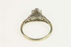 14K Yellow Gold Art Deco Filigree Engagement Setting Ring
