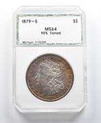 MS64 1879-S Morgan Silver Dollar PCI Beautifully Toned