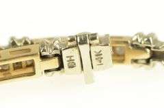 14K Yellow Gold 2.00 Ctw Diamond Squared Classic Tennis Bracelet