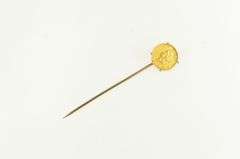 10K Yellow Gold 1853 Liberty Head Gold Dollar US Coin Stick Pin
