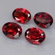 Set of 4 top red VS Garnets weighing 5.91 carats