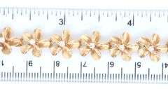 14kt Yellow gold diamond accent Plumeria bracelet