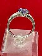 CERTIFIED 14K WHITE GOLD DIAMOND AND TANZANITE RING