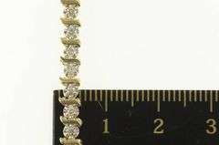 14K Yellow Gold 1.15 Ctw Classic Diamond Wavy Link Tennis Bracelet