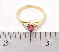 Dazzling 14K Yellow Gold Ruby and Opal Gemstone Ring