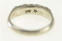 Platinum Art Deco Orange Blossom Wedding Band Ring