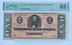 Confederate Note Lot, 1864 $1 & $2 Notes.