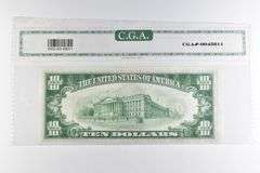 CGAI Choice Unc 63 $10 1928-B Chicago, IL US FRN Green Seal FR-2002-G
