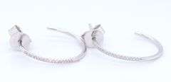 14kt White gold diamond hoops