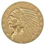 1911 $5 Indian Head Gold Half Eagle