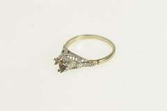 14K Yellow Gold Art Deco Filigree Engagement Setting Ring