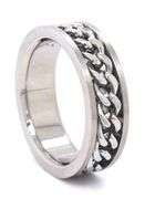 Chisel brushed 7mm chain inlay band