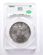 MS70 1989-D Congress Bicentennial Commemorative Dollar CAC CACG