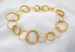 Attractive 14K YG Italian Made Circle Link Bracelet