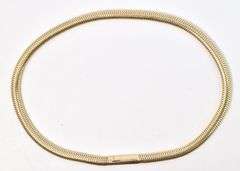 Wonderful 14K Yellow Gold Herringbone Chocker Necklace