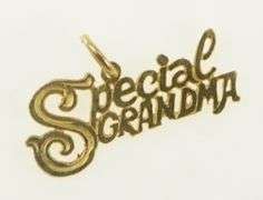 14K Yellow Gold Special Grandma Word Mother's Day Charm/Pendant