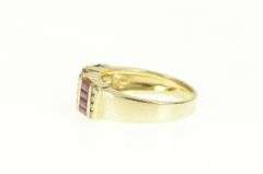 14K Yellow Gold 1.76 Ctw Baguette Ruby Diamond Statement Band Ring