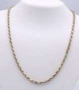 Italian vintage 925 sterling silver rope chain necklace