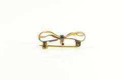 Gold Filled 1930's Bow Ribbon Promise Symbol Statement Pin/Brooch