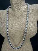 Sterling Silver Italian Oval Ball Bead Chain 6mm 925 Italy Rice Necklace 20"