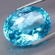 Large 21.37ct top Swiss blue Topaz