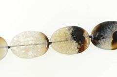 Sterling Silver Oval Agate Stone Hook Loop Statement Necklace