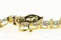 14K Yellow Gold 1.15 Ctw Classic Diamond Wavy Link Tennis Bracelet