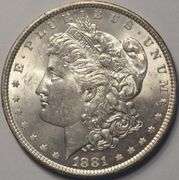 1881 Morgan Silver Dollar, Circulated.