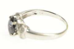 18K White Gold 2.00 Ctw Black Tourmaline Diamond Statement Ring