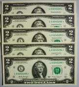 (5) Superb Crisp 2017A $2 Star Notes San Francisco-Consecutive!