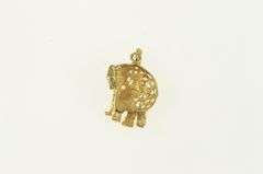 14K Yellow Gold Elephant Patience Memory Symbol Animal Pendant