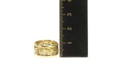 14K Yellow Gold Ornate Scroll Swirl Filigree Statement Band Ring