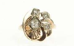 14K Yellow Gold 0.39 Ctw Old Mine Cut Diamond Engagement Ring